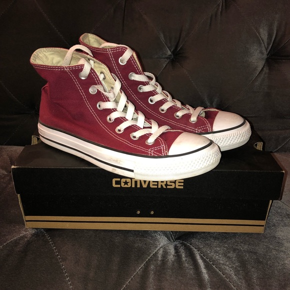 burgundy high top chucks